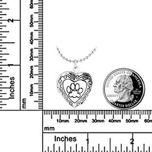 Cute Dog Paw Print Love Heart Lockets Animal Necklace Pendant Living Memory Lockets 18K Rose Gold Plated (Silver dog paw locket)
